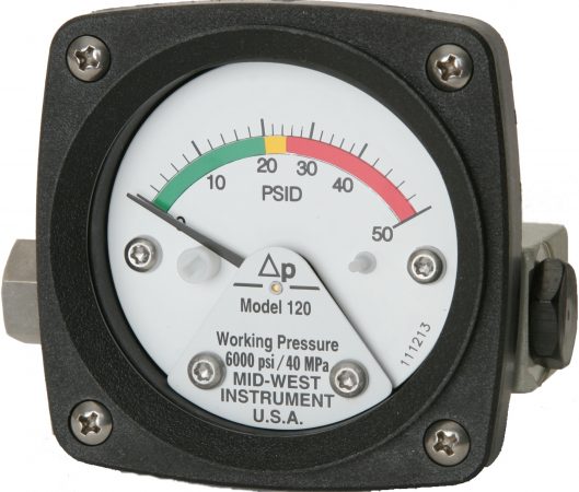 Filtervakt differential pressure DP sensor gauge protector manometer fra Mid-West Model 120