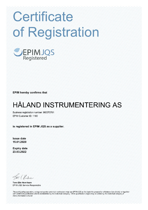EPIM JQS Supplier register Qualification of suppliers